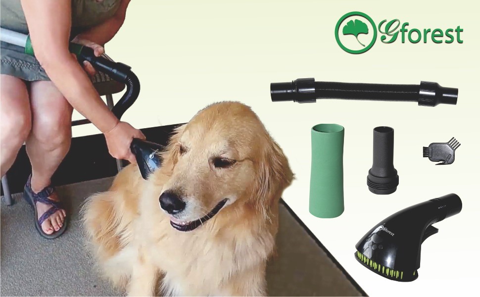 Gforest Pet Vacuum Grooming Brush Hair Shedding Deshedding Attachment Tool Kit for Dogs and Cats black